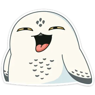 😀 coruja, fofo, desenho animado, animal, pássaro, feliz, sorrindo, gordinho telegram sticker
