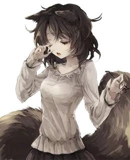 😪 Anime, Vos Meisje, Kemonomimi, Schattig, Karakter Art whatsapp sticker