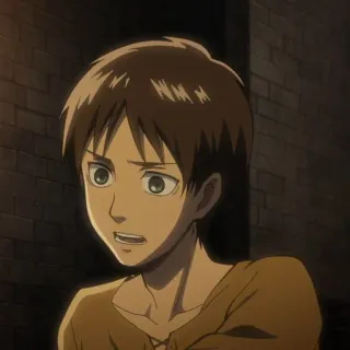 🗡 Eren Yeager Attack on Titan Anime, Personagem, Medo, Triste, Eren whatsapp sticker