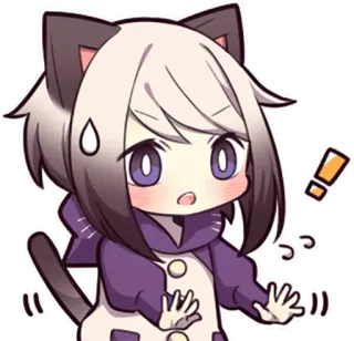😓 Anime, Kawaii, Mignon, Chat, Chibi, Dessin animé, Sticker whatsapp sticker