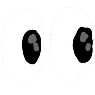 👀 eyes, emoji, sticker, cartoon, looking, googly, animation telegram sticker