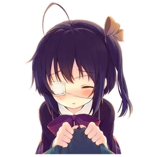 💋 Аниме, Девушка, Повязка на глаз, Милый, Мультфильм whatsapp sticker