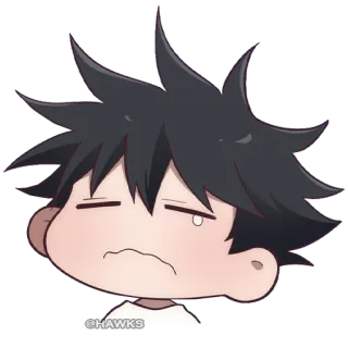 😢 @HAWKS Anime, Cartoon, Figur, Niedlich, Illustration, Chibi telegram sticker