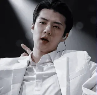 🌑 man, white suit, singer, k-pop, concert telegram sticker
