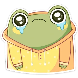 😭 grenouille, pleurer, triste, animal, sticker, dessin animé, kawaii whatsapp sticker