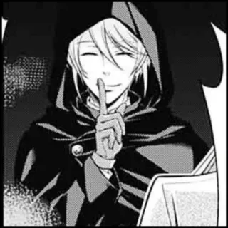 🕸️ Anime, Manga, Ciii, Palec na ustach, Szept, Tajemnica, W kapturze, Sekret telegram sticker