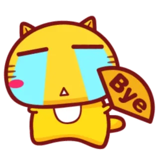 😭 Bye Cartoon, Weinend, Katze, Abschied, Traurig, Tschüss telegram sticker