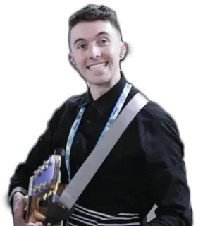 🇮🇪 Musiker, Gitarre, Mann, lächelnd telegram sticker