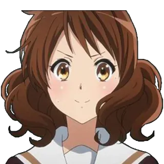 🙂 anime, character, girl, cartoon, brown hair telegram sticker