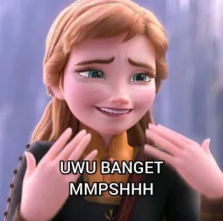 🧘‍♂ Anna Frozen UWU BANGET MMPSHHH anna, frozen, disney, dibujos animados, uwu, mmpshhh, meme, animado telegram sticker