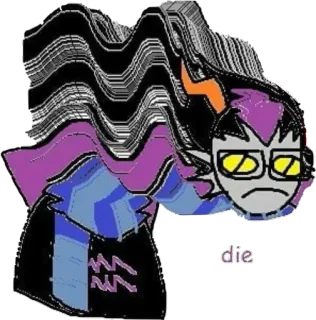 ☠️ die adesivo, cartone animato, personaggio, corna, occhiali whatsapp sticker