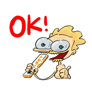 👍 OK! Kreskówka, Obraźliwy gest, Ok, Śmieszne telegram sticker