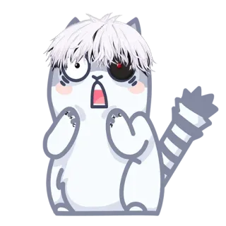 😣 kucing, anime, kawaii, stiker, lucu telegram sticker
