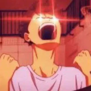 🏐 anime, scream, angry, red eyes, meme telegram sticker