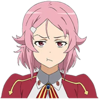 😑 Silica Sword Art Online Anime, Meisje, roze haar, Personage, Geïrriteerd, Sword Art Online telegram sticker