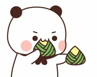 🤍 팬더, 귀여운, 만화, 음식, 만두, 일러스트 telegram sticker