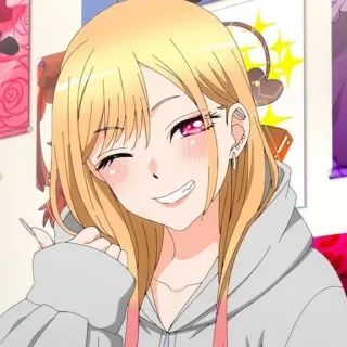 😜 Marin Kitagawa My Dress-Up Darling Anime, Carino, Ragazza, Bionda, Marin Kitagawa, My Dress-Up Darling telegram sticker