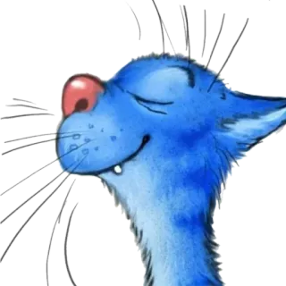 😎 cat, animal, blue, sticker, cartoon telegram sticker