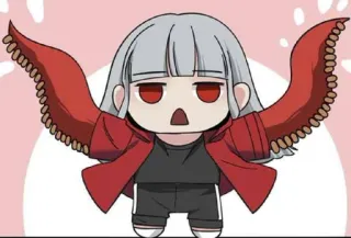 🍭 애니메이션, 치비, 귀여운, 빨간색, 캐릭터, 미술 telegram sticker