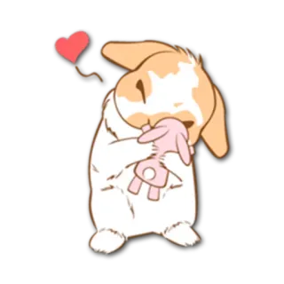 😍 coniglio, coniglio, cuore, animale, carino, giocattolo telegram sticker