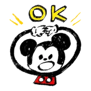 👌 Mickey Mouse OK Mickey Mouse, OK, cartone animato, personaggio whatsapp sticker