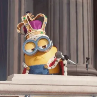😒 Minion Despicable Me minion, despicable me, king, crown, cartoon telegram sticker