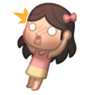 😳 cartoon, meisje, geschrokken, verrast, uitdrukking, schattig, roze telegram sticker