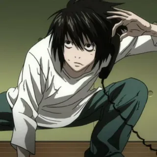 💈 L Lawliet Death Note L, Lawliet, Death Note, Anime, Detective, Intelectual telegram sticker