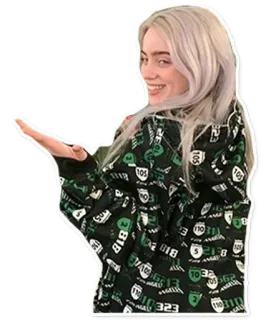 🌝 Billie Eilish Билли Айлиш, певица, знаменитость, поп-звезда, музыка telegram sticker