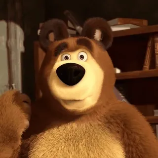 🧸 Bear (Masha and the Bear) Masha and the Bear cartoon, bear, animal, friendly, animation telegram sticker