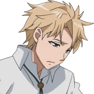 😔 Anime, Cabelo Loiro, Personagem, Masculino telegram sticker