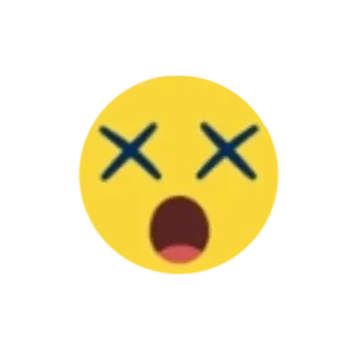 😵 Эмодзи, Мертвый, Мультфильм, В шоке, Желтый, Смешной, Выражение telegram sticker