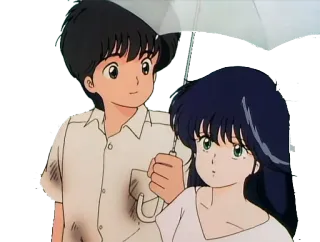 ☔ 애니메이션, 커플, 우산, 로맨스 telegram sticker