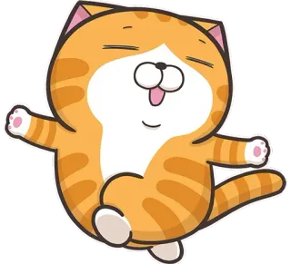 🚶 Katze, Cartoon, Sticker, Orange, Fröhlich, Tier telegram sticker