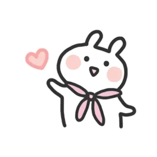 😘 cute, bunny, animal, heart, cartoon, kawaii telegram sticker