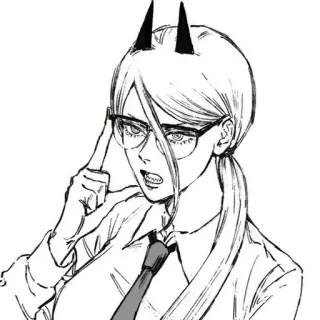 🧐 Power Chainsaw Man อนิเมะ, มังงะ, พลัง, Chainsaw Man, ตัวละคร, ปีศาจ, แว่นตา, เนคไท whatsapp sticker