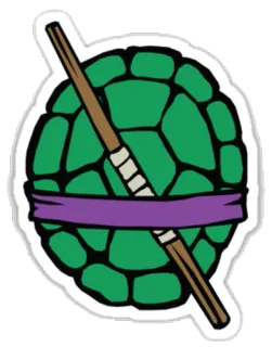 😠 Donatello Teenage Mutant Ninja Turtles tartaruga, ninja, cartone animato, arma, arti marziali telegram sticker