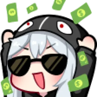 💶 アニメ, お金, ドル, ハッピー, お祝い, 漫画, サングラス telegram sticker