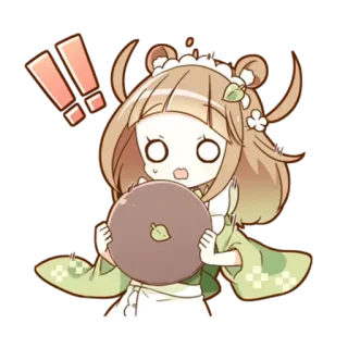 🌟 Anime, Niedlich, Überrascht, Essen, Braune Haare telegram sticker