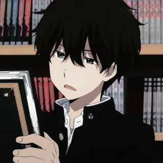 📜 anime, boy, black hair, school uniform, character telegram sticker