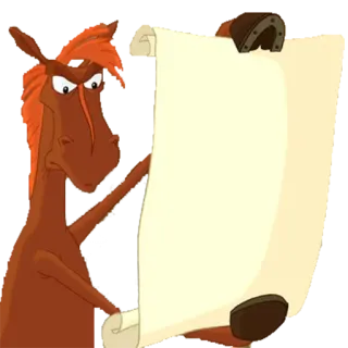🤔 động vật, ngựa, cuộn giấy, phim hoạt hình telegram sticker