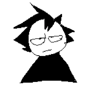 😒 Dibujo animado, Personaje, Blanco, Negro, Simple telegram sticker