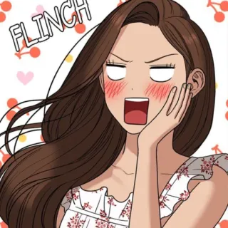 🛍 FLINCH Cartoon, Anime, Frau, Ausdruck, Zusammenzucken, Schockiert, Überraschung telegram sticker