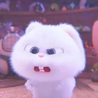 🐰 Snowball The Secret Life of Pets rabbit, bunny, white, cute, angry, animated, cartoon, animal whatsapp sticker