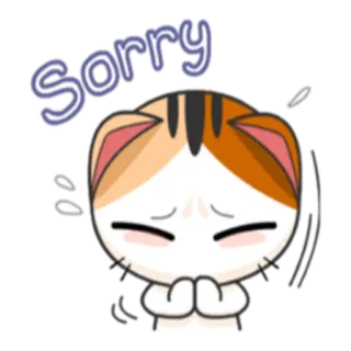 😞 Sorry gato, desculpa, desculpas, fofo, desenho animado, emocional, expressão telegram sticker