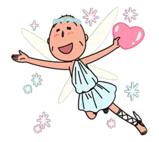 😇 天使, 妖精, ハート, 愛, かわいい, 漫画 telegram sticker