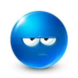 😐 Emoji, Bleu, Colère, Expression, Visage telegram sticker