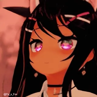 😝 @fix_x_fox アニメ, アバター, キツネ, 女の子, 可愛い telegram sticker