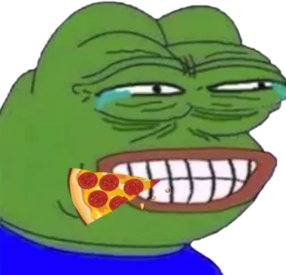 🐸 Pepe the Frog Meme, Sapo, Pepe, Meme da internet, Pizza, Comendo whatsapp sticker