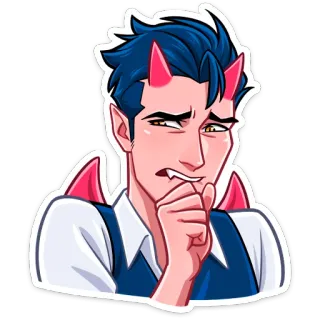 😬 demon, devil, cute, horns, wings, cartoon telegram sticker
